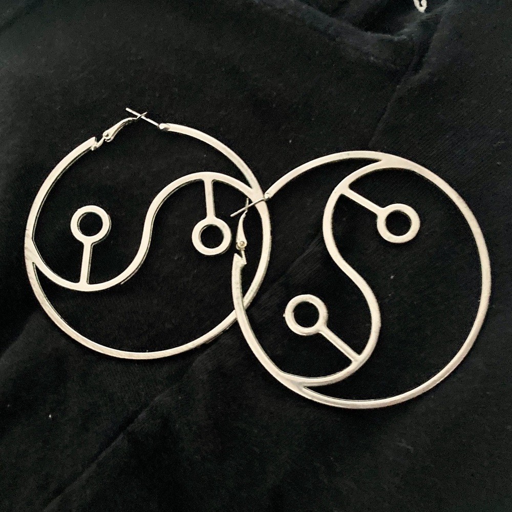 Ying Yang Hoops Earrings